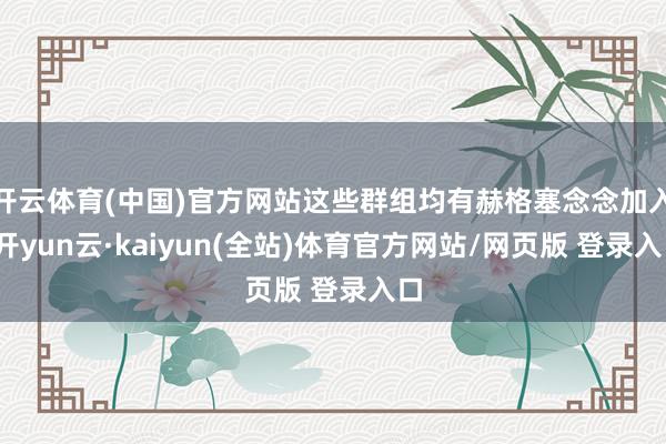 开云体育(中国)官方网站这些群组均有赫格塞念念加入-开yun云·kaiyun(全站)体育官方网站/网页版 登录入口